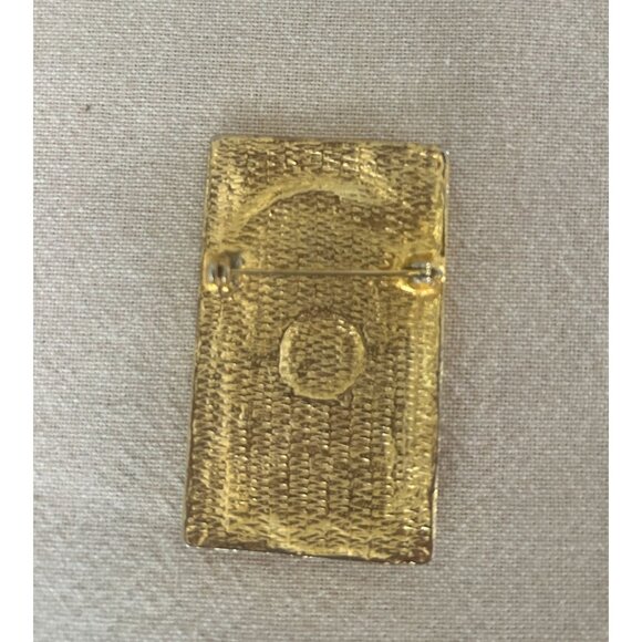 Vintage Modernist Cubism Gold Tone Abstract Face Brooch Pin Pablo Picasso Style - Picture 3 of 4